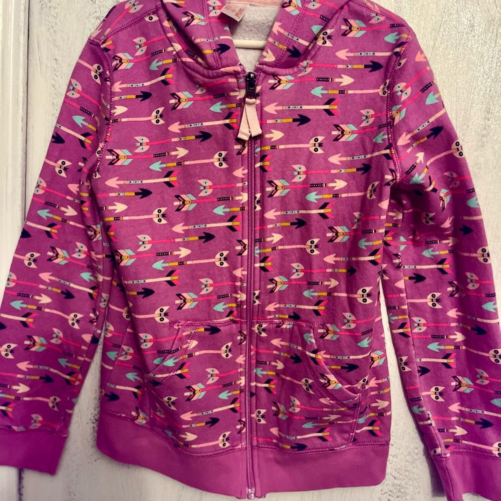 Girls Hooded Zip Up Sweatshirt